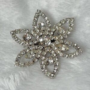 Vintage Silver Rhinestone Brooch sparkly, glittery, rainbow, beautifulness